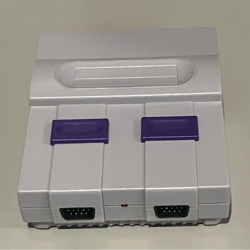 Classic Gaming Console - Gray and Purple mock mini snes